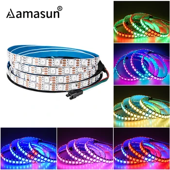 

DC5V WS2812 Pixel Led Strip Light Individually Addressable Smart RGB Diode Tape Ribbon Black White PCB 0.5m - 5m for Home Decor