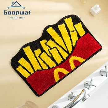 

New Cartoon French Fries Bathroom Non-slip Absorbent Mat Microfiber Toilet Floor Mat Living Room Bedroom Child Floor Mat