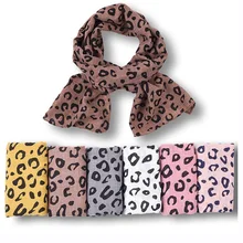 140 см, леопардовый Хлопок, теплый шарф для маленьких мальчиков и девочек, Осень-зима, шерсть, теплый детский шарф, мягкий