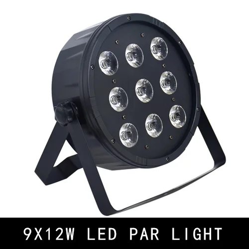 Led par dmx-панель цветовое Освещение Dj музыка 9x12 Вт вечерние плоские RGB вечерние свет 10 шт./партия - Цвет: 9x12w led par light