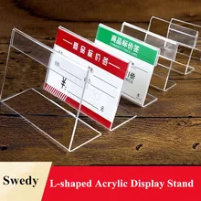 

10 Pieces Small L Shape Price Label Card Tag Stand Case Plastic Acrylic Sign Holders Name Tags Display Stand