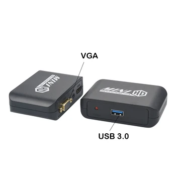 

USB3.0 TO HDMI+VGA adapter 3.5 Audio Converter Adapter HDR HDMI 1080P Converter Dual Output USB to Support HDMI VGA