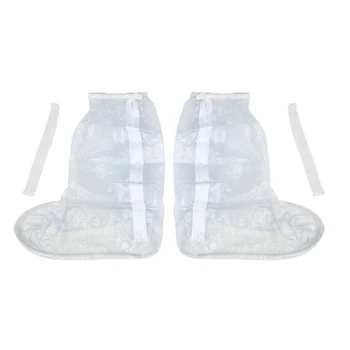 

BEAU-Shoe Cover For Men Women Rain Boots Waterproof With Thickened /Zipper/Elastic Bandage White