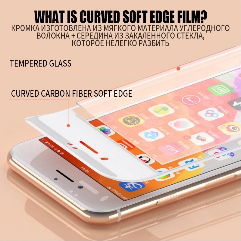 9999D Curved Tempered Glass For iPhone 7 8 6 6S Plus SE 2020 Screen Protector iPhone6 iphone7 iphone8 Full Cover Protective Film