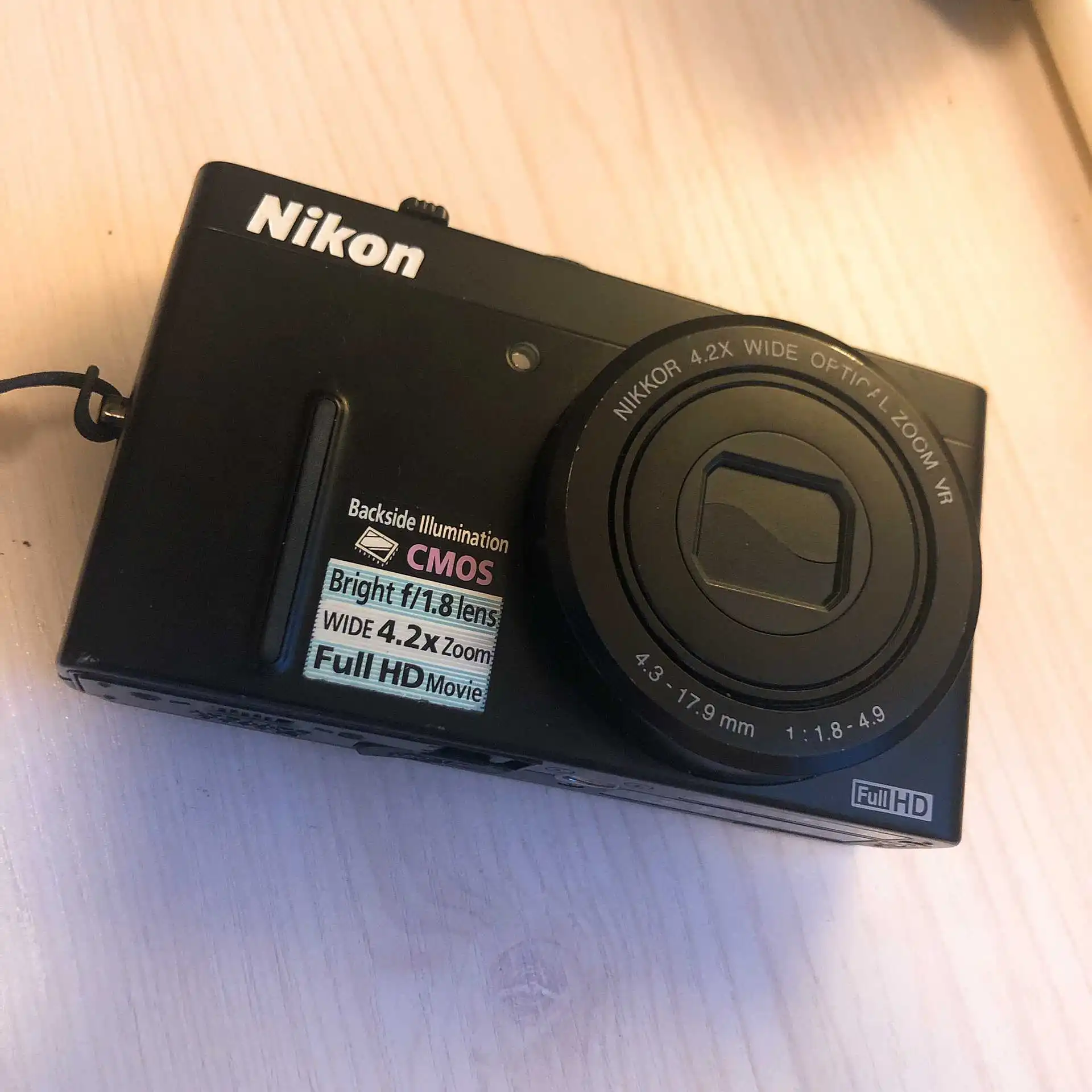  USED Nikon COOLPIX P300 12.2 MP Digital Camera 4.2x wide angle Auto Focus Image Stabilization WITH 