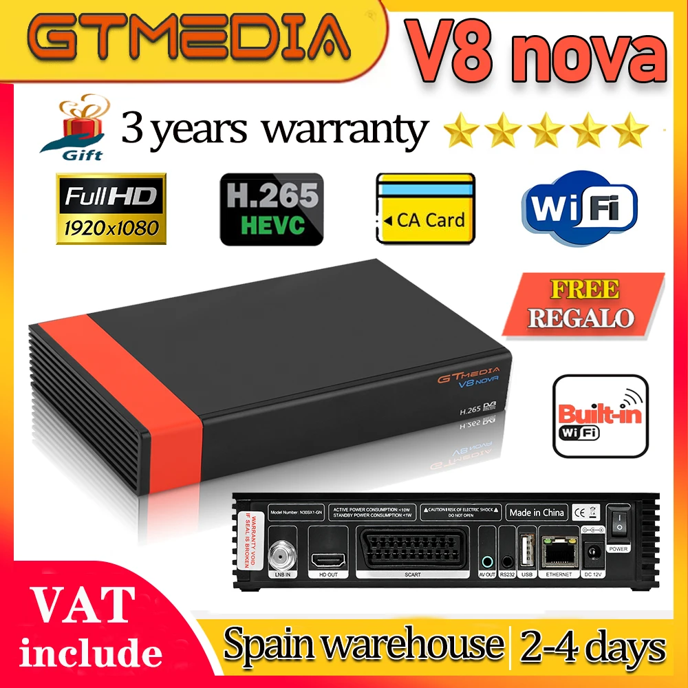 GTMEDIA V8X (Nuevo V8 Nova) DVB-S/S2/S2X Receptor de Satélite HD