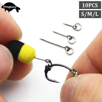 

10PCS Carp Fishing Boilies Sting Bait Pins Barbed Fishing Baits Stings with Rings Chod Zig Rig D-Rig Terminal Tackle Accessories