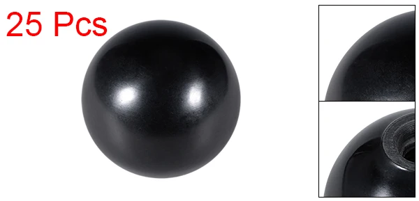 M10 40mm Dia Uxcell 25 шт. отверждаемый материал сферическая ручка с M5/M8/M10/M12 внутренняя резьба машины ручки 20/32/35/40 мм Диаметр гладкая оправа черного цвета - Цвет: M10 40mm Dia