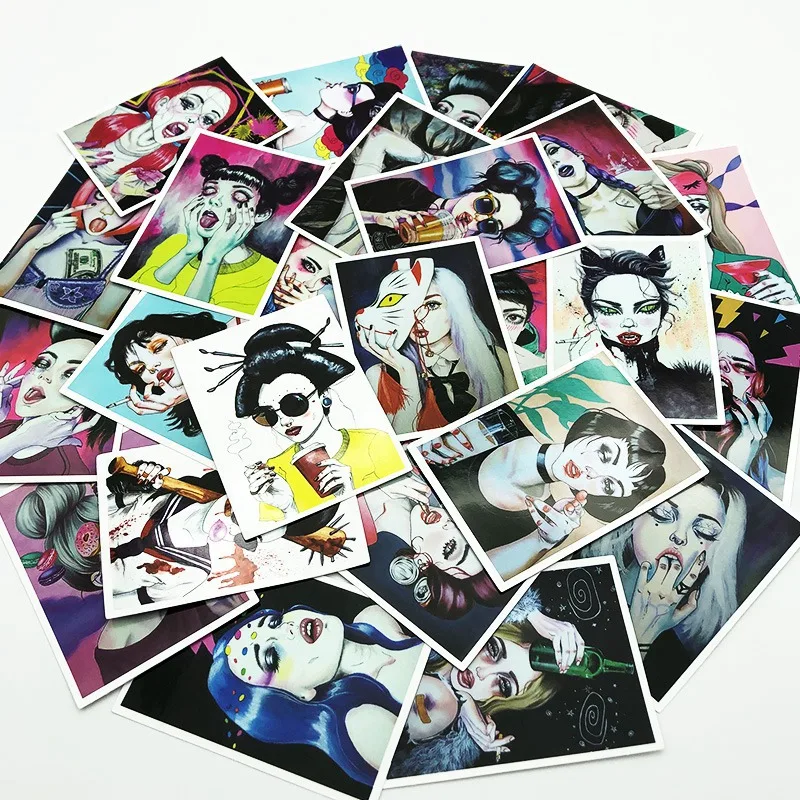 25 шт. в упаковке мультяшная сексуальная девушка наклейка s водонепроницаемый ПВХ Багаж ноутбук велосипед Автомобиль Мотоцикл телефон Vsco девушка классная наклейка детская игрушка