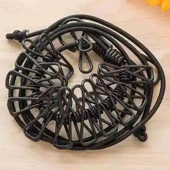 

New Clothesline Rope With Windproof Clips Retractable Foldable Portable Clothesline With 12 Clips