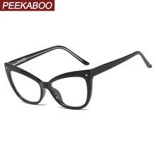 Peekaboo, сексуальные очки tr90, оправа, кошачий глаз, прозрачные линзы, женские, большие очки, по рецепту, черные, женские, высокое качество, ацетат