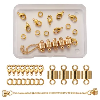 

1 set DIY Jewelry Kits with Brass Chain Extender Magnetic Clasps Jump Rings Lobster Claw Clasps for Jewelry Making DIY Finding