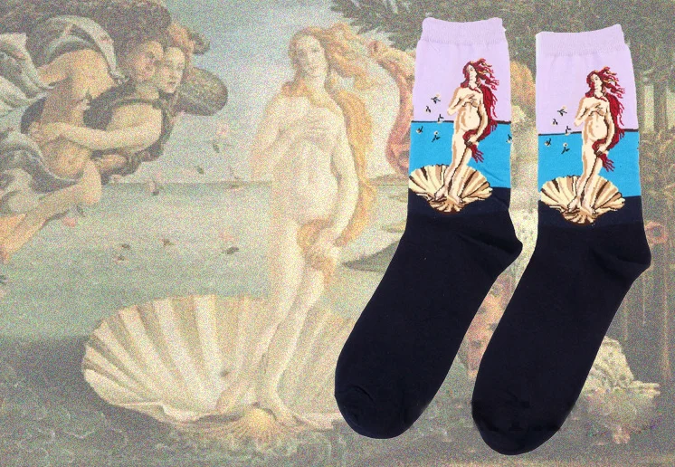 Магазин Crazy Fly счастливые мужские носки смешное искусство платье носки цвет много Мужчины Женщины Осень Зима Мода носки набор принт Ван Гог искусство носки