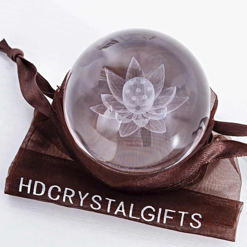 H& D 6 стилей 3D миниатюрный 60 мм лазерный хрустальный шар с гравировкой пресс-папье Сфера фэншуй, украшение интерьера аксессуары подарок сувенир - Цвет: Type 6