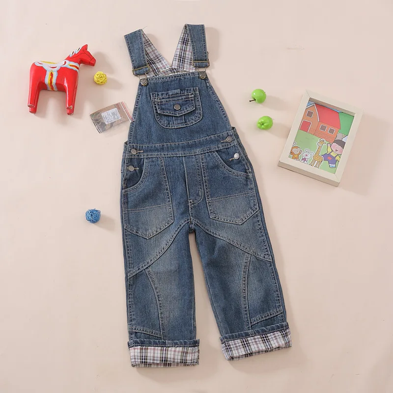 

2019 New Style CHILDREN'S Overalls Korean-style BOY'S Cowboy Pure Cotton Autumn Crawler Can Open Crotch