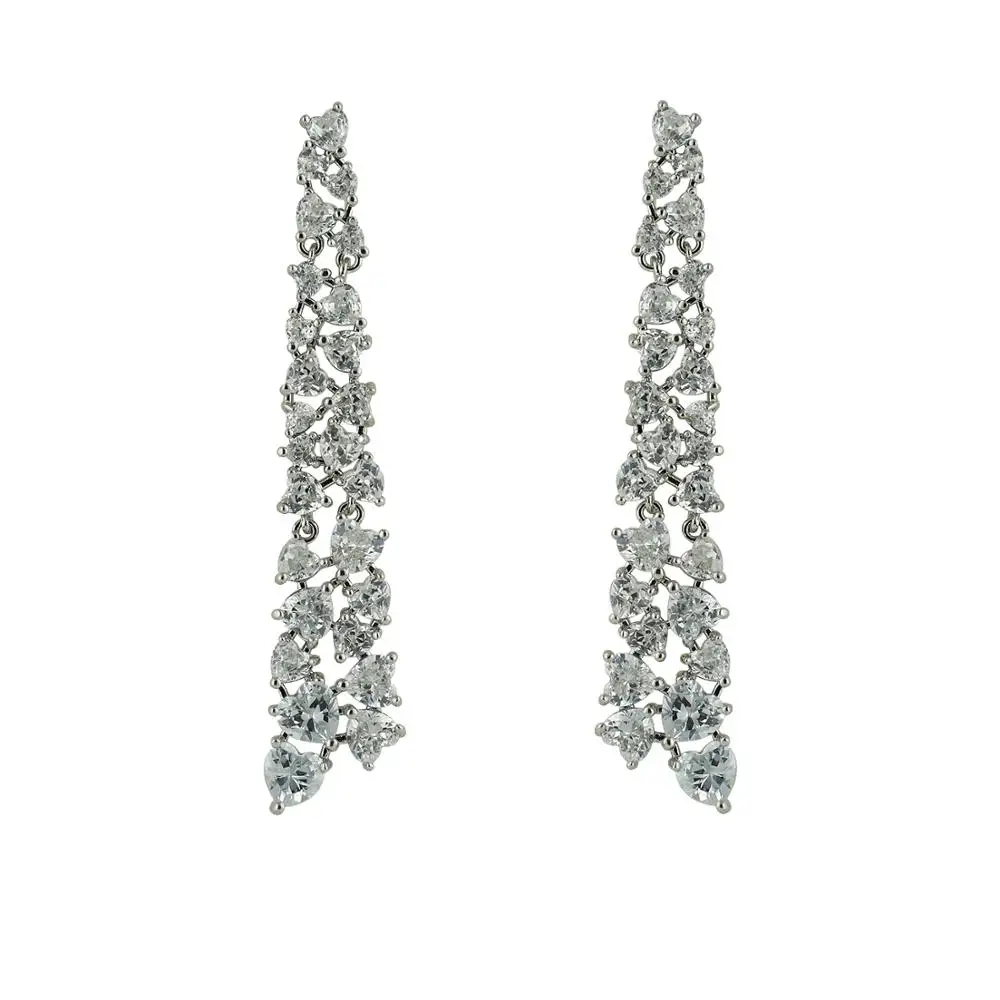 

Cubic Zircon CZ Wedding Dangle Earring Bridal Women Girl Prom Jewelry CE10858