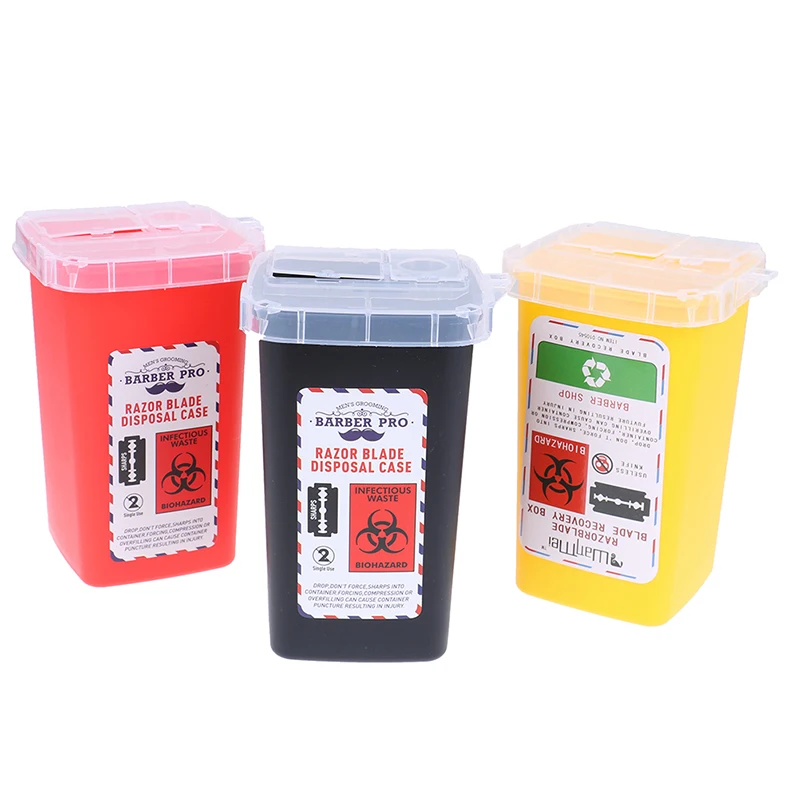 Tattoo Artist Waste Box Plastic Sharps Container Medical Needles Bin Biohazard Tattoo Piercing Needles Disposal Collect Box