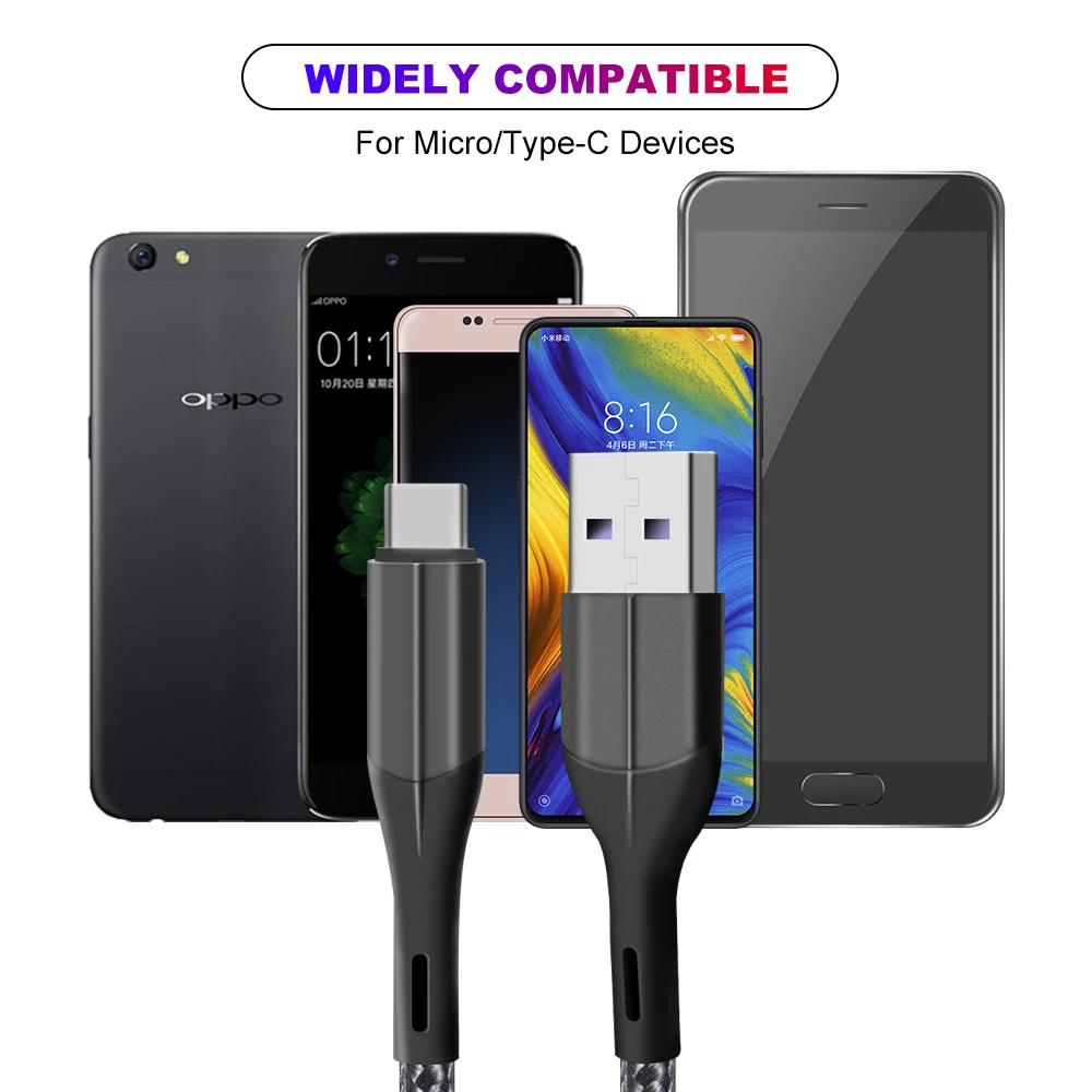 Usb type C кабель 3A Быстрая зарядка type-C кабели для Samsung S8 Note 9 A30 huawei p20 Xiaomi Redmi Note5pro нейлоновая USB C линия передачи данных