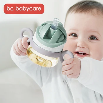 

BC Babycare Baby Sippy Cup Learn Feeding Drinking Water V-Straw Handle Baby Bottle Leak-Proof Shoulder Strap Training Cup 80ml