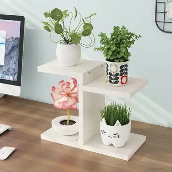 

Flower Stand Small Succulent Shelf Simple Multi-Layer Mini Space Saving Creative Balcony Desk Storage Rack