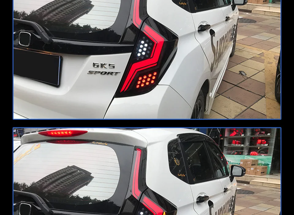 Задний фонарь для приспособление для автомобиля GK5- Honda Jazz светодиодный задние фары, противотуманные фары Габаритные огни DRL Тюнинг автомобилей, автомобильные аксессуары
