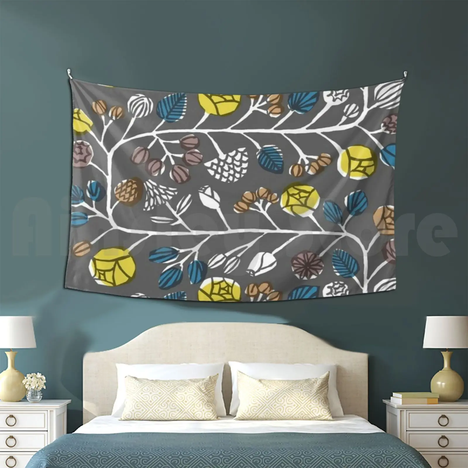 Scandinave Design Tapestry Living Room Bedroom Lokki White Scandinavian Scandi Sweden Swedish Norway