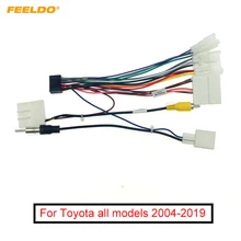 FEELDO – harnais de câblage adaptateur 16 broches avec fil de caméra arrière pour Toyota, câble dalimentation Audio 