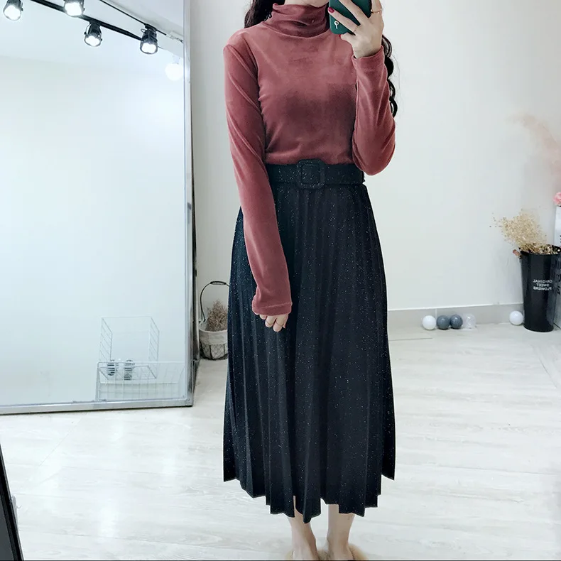 Velvet футболка женская high elasticity одежда для женщин high collar футболка thick solid color футболки long sleeve женские футболки hood inside the футболки женские