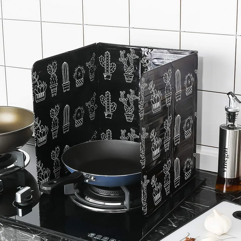 

Cactus Printed Aluminum Foil Oil Block Oil Barrier Stove Cook Anti-Splashing Oil Baffle Heat Kitchen Utensils Insulation