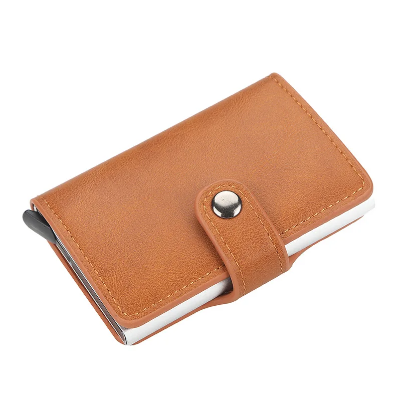 brown Baellerry, новинка, металлический, анти-Rfid кошелек, кредитный id держатель для карт, для мужчин и женщин, визитница, наличные, для карт, Карманный чехол, для кредитных карт - Цвет: brown