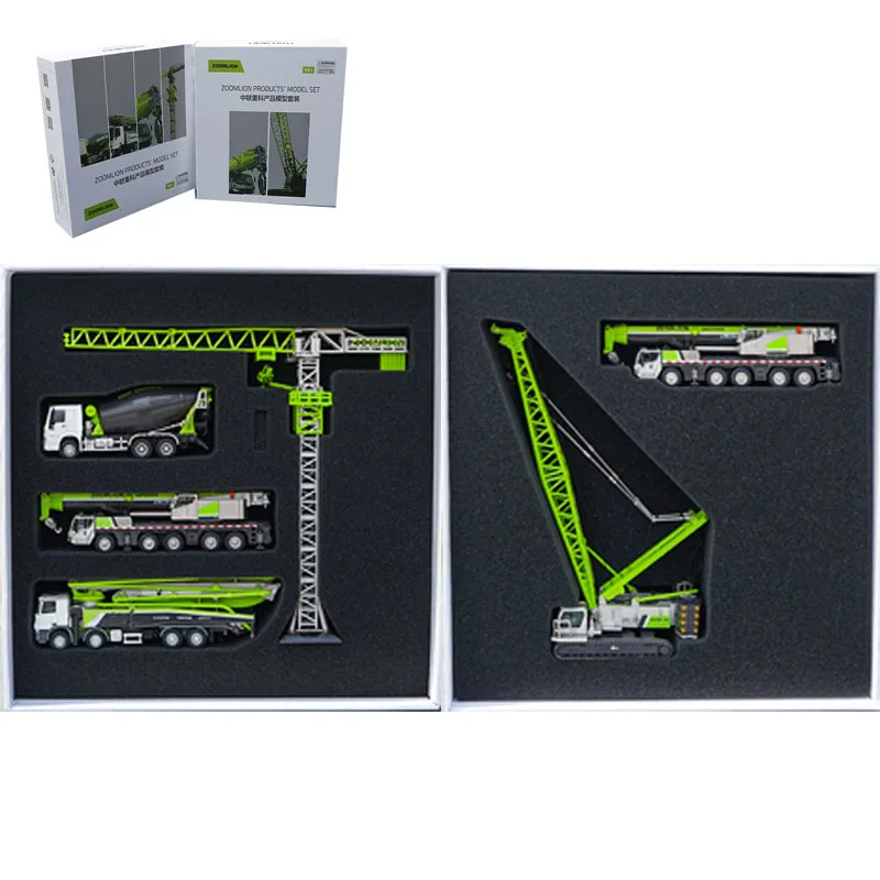 

Engineering car gift box set crawler crane tower crane concrete pump truck mixer alloy model diecast metal vehicle toys kids