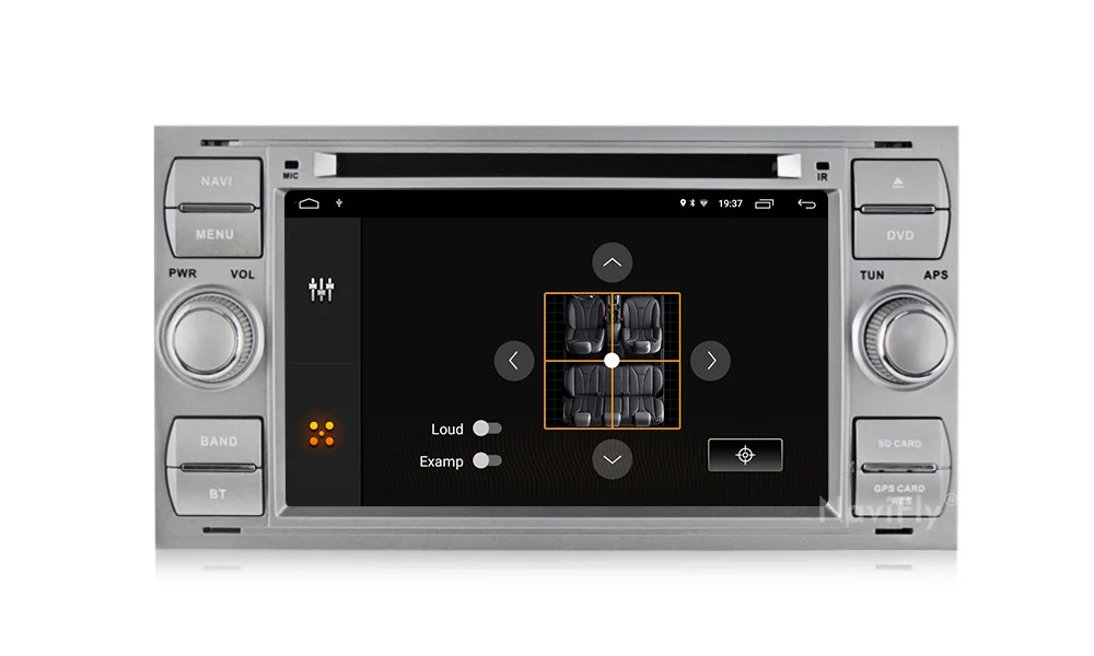 Perfect Navifly Android 9.1 Quad core 32G ROM Car Multimedia player for Ford Focus Kuga Transit Silver with free shipping 4G wifi RDS HD 19