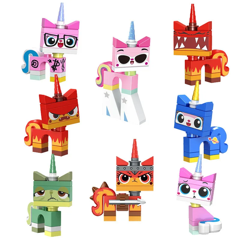 Мультяшная Милая Одиночная распродажа фигурки кошки Unikitty Queasy Biznis с изображением