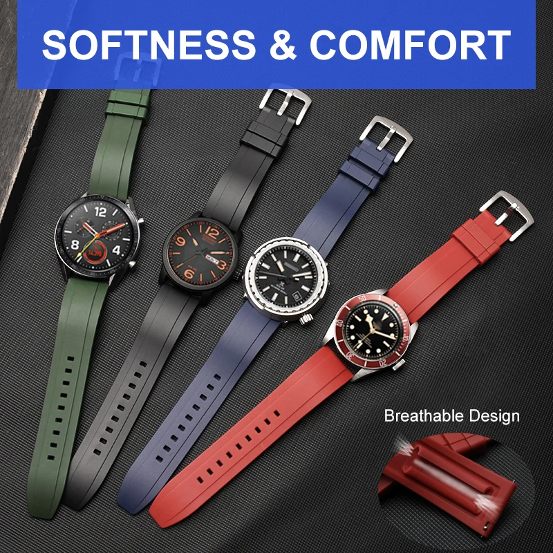 Универсальный силиконовый ремешок для часов 20/22 мм HuaWei GT2 42 46 Samsung Galaxy watch Gear S2 S3 |