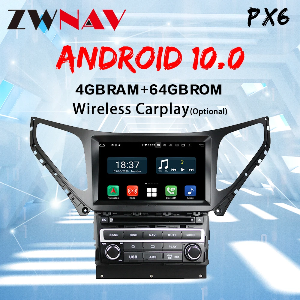 

PX6 CARPLAY Android 10 Car Radio Automotivo Head Unit For Hyundai Azera Car DVD Player Auto GPS Navigation Stereo 2015-2019