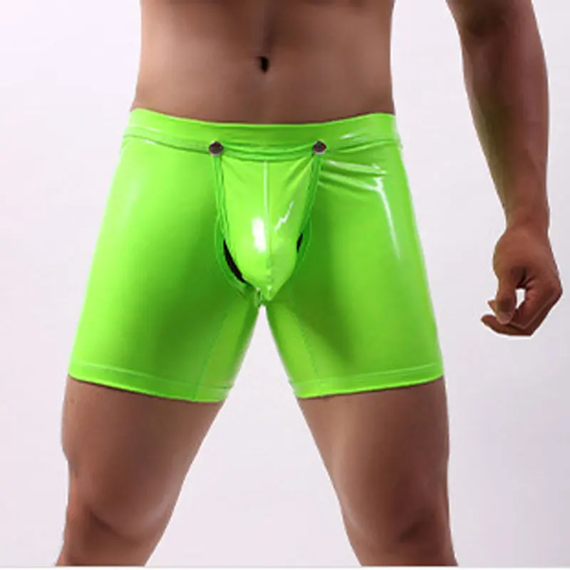 Sexy Men Plus Size Erotic Jockstrap Bandage Faux Leather Panties Hollow Out Open Crotch Shiny U Convex Pouch Pants Gay Wear F20 |