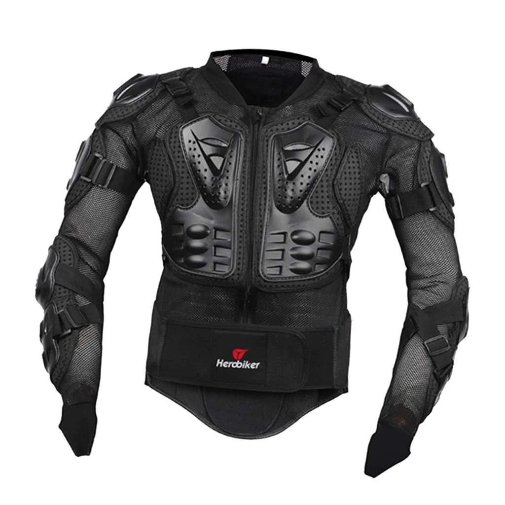 for  Dirt Bike Full Body Jacket Chest Spine Protective Gear Black for Cross Country Riding Black S - 3XL