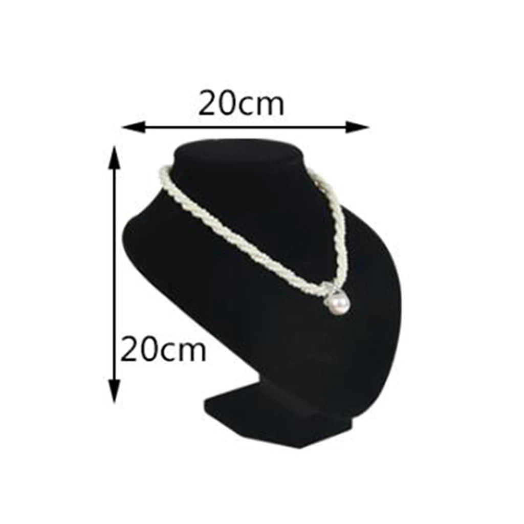 Black Velvet Wooden Necklace Display Bust Stand Mannequin Jewelry Holder for Necklaces Chain Choker Pendant Jewelry Packaging
