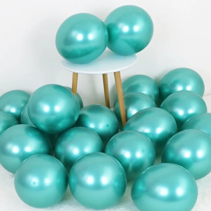 10pcs Green 10 шт Металлические шары латексные шарики для свадьбы с днем рождения украшения для вечеринки для детей Детские вечерние принадлежности для взрослых - Цвет: 10pcs Green