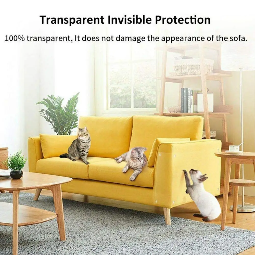 Cat Scratch Deterrent Tape, Furniture Scratch Guards,Pet Anti-Scratch Pads Furniture Protection for Sofa,Door, Walls,Car Seat