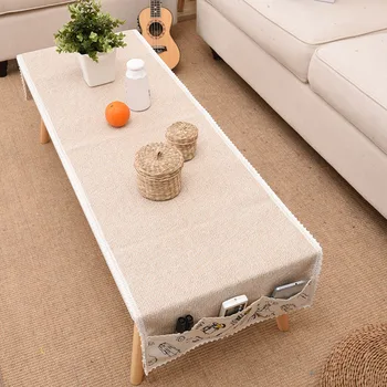 

Cotton Linen Woven Storage Tablecloth Multi-function Coffee Table Cover Dining Table Cloth for Home Table Decoration 60*150cm