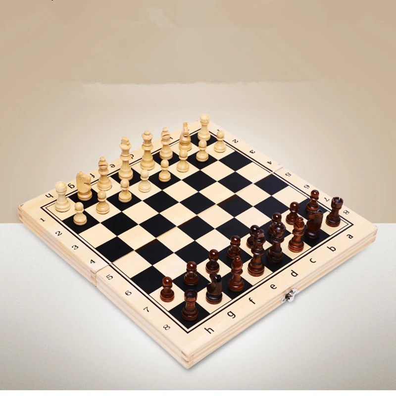 Entertainment New Magnetic Chess Game Solid Wood Folding High Quality Chess Board Games Panel Wooden Printing Profesional