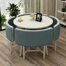 Table ronde avec 4 chaises, ensemble de Table à manger pour déjeuner, cuisine, Magazine, meuble de maison