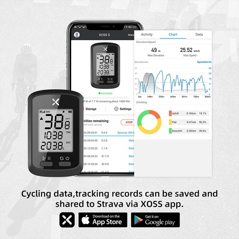 XOSS G велосипедный компьютер GPS Bluetooth беспроводной секундомер водонепроницаемый