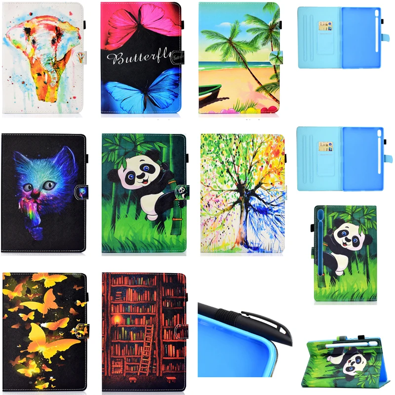 

Fashion PU Leather Folio Flip Wallet Case for Samsung Galaxy Tab S6 T860 10.5" 2019 SM-T860 Silicone Cover Stand with Auto Sleep