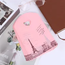50 шт./партия, милые розовые сумки в виде башни Парижа, пластиковые сумки для покупок, мини-сумки, сувенир для свадебной вечеринки, подарочные сумки
