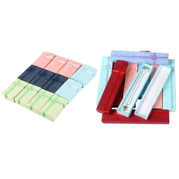 

22 Pcs Jewellery Box :10 Pcs Elegant Long Rectangular for Jewelry Presentation Necklaces & 12 Pcs Assorted Jewelry for Jewelry D