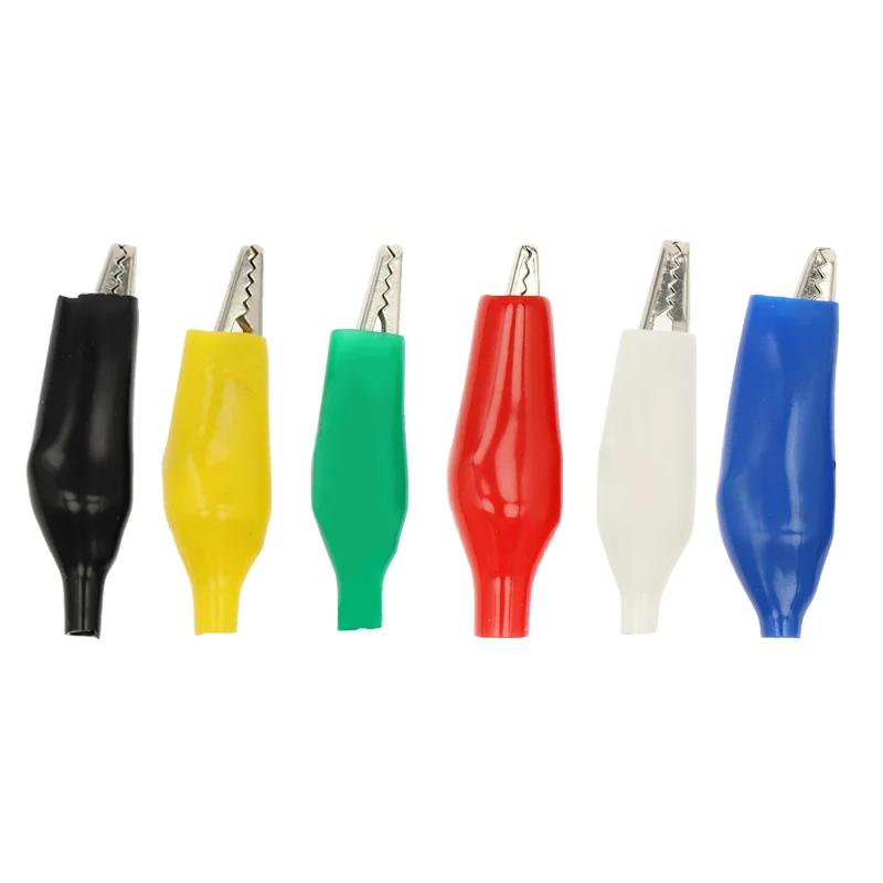 Alligator Clips Electric Test Clamp Test Probes Test Clip Test Hooks Clips Test Leads Alligator Clip Adapter 10pcs 10A 28MM 35MM 45MM metal copper 6-color alligator clip electric clip test probe meter plastic car battery