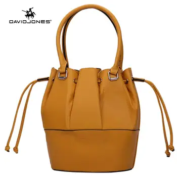 

DAVID JONES women tote bags pu leather female shoulder bags big lady solid bucket bags girl brand crossbody bag drop shipping