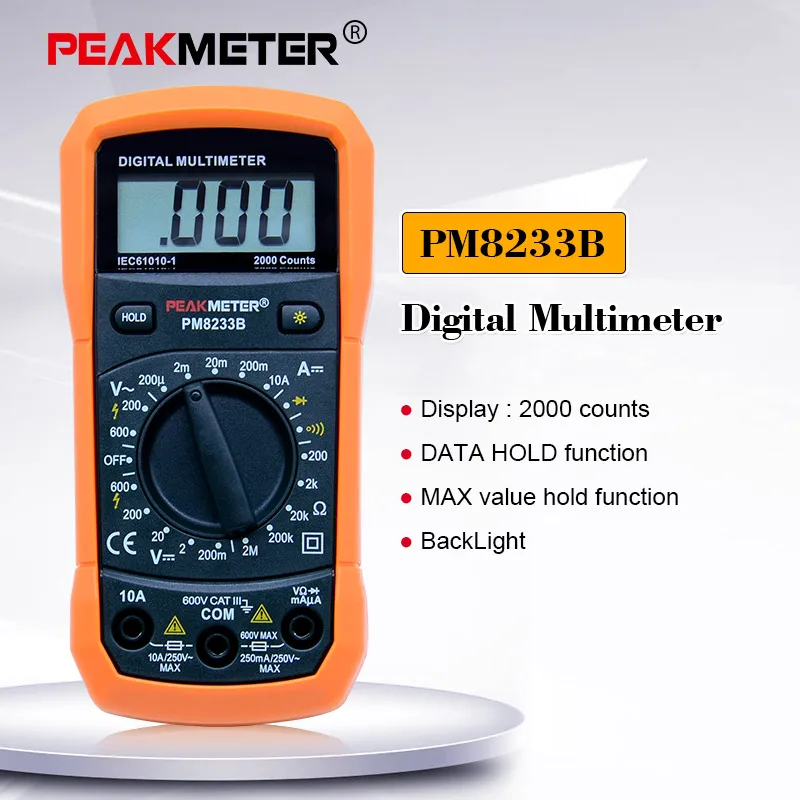 Профессиональный цифровой мультиметр PEAKMETER PM8233B многофункциональный мини